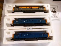 Three boxed Lima 00 gauge Class 37 engines