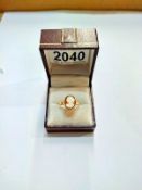 A gold set cameo ring, circa 1960's/70's, female profile
