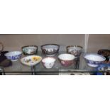 A collection of Chinese pottery bowls