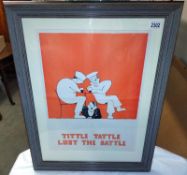 A world war two vintage reproduction poster 'Tittle tattle lost the battle' published circa 1970'