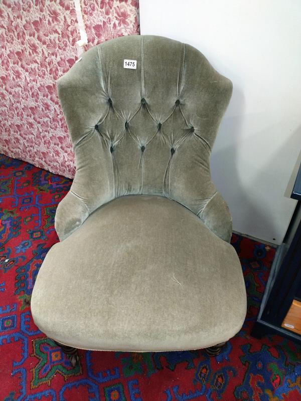A Edwardian button back nursing chair. COLLECT ONLY.