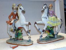 A pair of horses with riders. 1 A/F. COLLECT ONLY