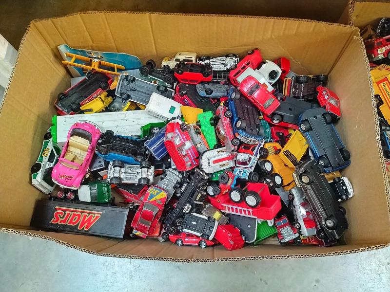 Two boxes of mixed play worn Diecast including Matchbox, Corgi and Majorette. - Image 2 of 3