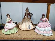 Three Coalport unglazed figurines. The age of Elegance.