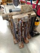 Four heavy industrial cast iron table legs, COLLECT ONLY.