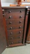 A Victorian Wellington chest, 62 x 43 x 119 cm high, COLLECT ONLY,