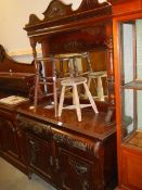 An Edwardian mahogany mirror backed sideboard, 117 x 48 x 192 cm tall, COLLECT ONLY,.