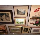 4 framed & glazed watercolours, various sizes & scenes COLLECT ONLY.