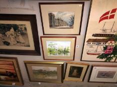 4 framed & glazed watercolours, various sizes & scenes COLLECT ONLY.