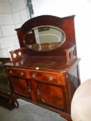 An Edwardian mirror back sideboard, 119 x 48 x 92, total height 157 cm. COLLECT ONLY.