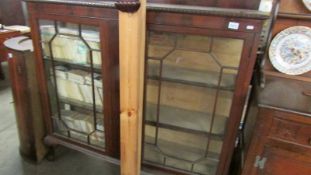 An Edwardian mahogany display cabinet. COLLECT ONLY.