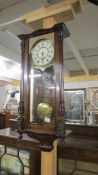 A mahogany Vienna wall clock, COLLECT ONLY.