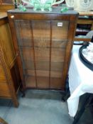 A 1930's display cabinet. 60 x 25 x Height 113cm. COLLECT ONLY