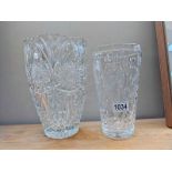 2 good quality cut glass vases. COLLECT ONLY.