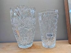 2 good quality cut glass vases. COLLECT ONLY.