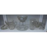 A good selection of vintage moulded glass, including Jugs and bowls etc.