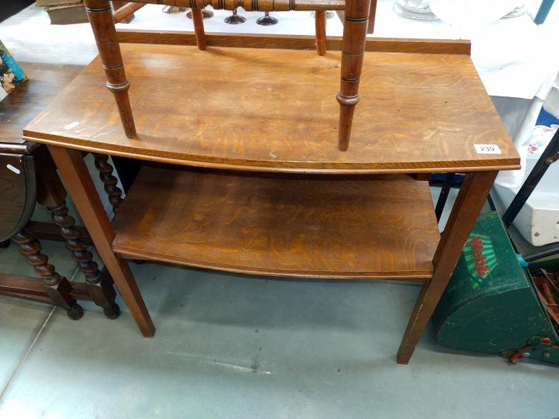 A 2 tier oak buffet/hall table (87cm x 46cm x 78cm high) COLLECT ONLY