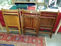 Four vintage folding chairs. COLLECT ONLY.