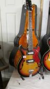 A 1960's audition electric acoustic guitar, COLLECT ONLY.