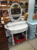 A shabby chic painted Victorian dressing table. 105 cm x 50cm x height 156cm. COLLECT ONLY.