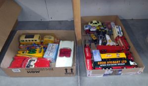 2 boxes of mixed die cast including Corgi, Burago & large tin plate friction Corvette etc.