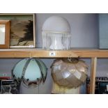 3 metal frame/glass lamp shades COLLECT ONLY.