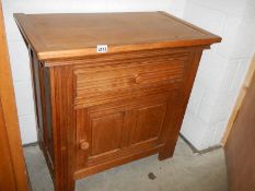An oak cupboard with drawer, 85 x 48 x 82 cm tall. COLLECT ONLY.