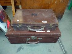 Two vintage suitcases. COLLECT ONLY.