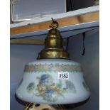 A large vintage lampshade with brass fittings 30cm x 33cm. COLLECT ONLY.
