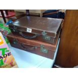 Two vintage cases and some contents including scrap silver etc. COLLECT ONLY.