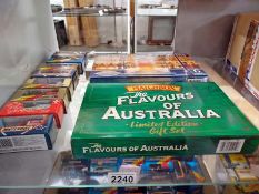 A quantity of Matchbox MB38 model A Ford vans gift sets, the flavours of Australia & pills,