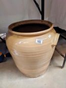 A large stoneware Olive oil storage jar Height 44cm A/F, COLLECT ONLY.