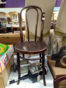 A 1930's Bentwood chair. COLLECT ONLY.