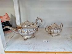 A Viners silver plated teapot and sugar bowl