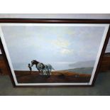 A large framed print ' The Ploughman on the sea' by Gerald Coulson 88cm x 68cm