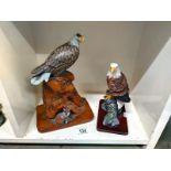 2 eagle ornaments, 1 resin and 1 carved wood, COLLECT ONLY.