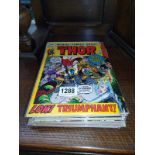 A collection of early comics including Thor, Hulk, etc