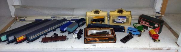 A boxed Mainline J72 class tank Locomotive and a selection of loose Rolling stock and die cast and