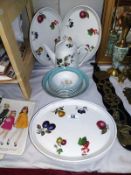 Royal Tudor Ware ironstone oval plates, Ridgeway fruit/dessert bowls and a teapot