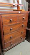 A Victorian mahogany chest of drawers, 96 x 46 x 118 cm high COLLECT ONLY.