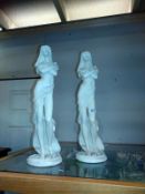 2 Parian style figurines by Leonardo height 50cm