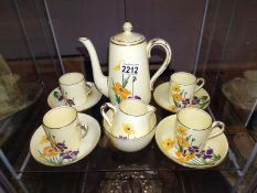 A crown Staffordshire coffee set. COLLECT ONLY.