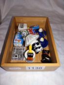 A selection of pottery advertising dolls house accessories etc