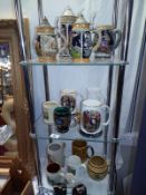 A good selection of vintage beer steins and tankards, COLLECT ONLY.