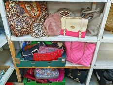 A large quantity of handbags