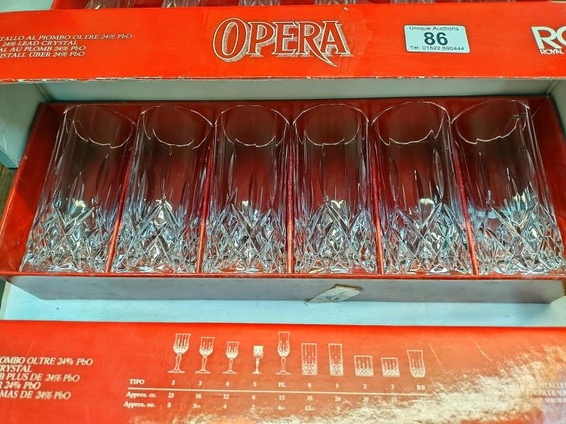 3 boxed sets of RCR Royal Crystal Rock opera wine glasses, COLLECT ONLY. - Image 3 of 4