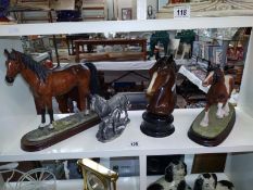 A selection of horse figures including Anne Wall and Leonardo, COLLECT ONLY.