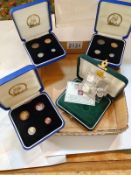 A 2002 Cook islands Golden Jubilee Maundy set & set of 1936 Victoria & Young Head mixed dates & case
