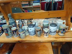 A quantity of German beer steins and tankards etc. COLLECT ONLY.