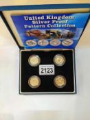 A UK silver proof Â£1 coin pattern collection